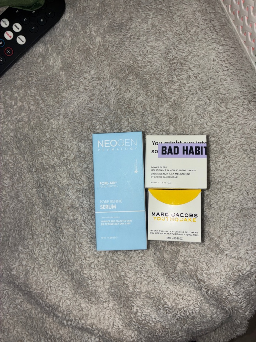 Neogen Dermalogy Pore Refine Serum with Bad Habit & Marc Jacobs Mini Creams